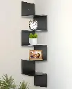 Greenco 5-Tier Corner Wall Mount Bracket in Dark Brown Finish, MDF